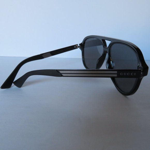 GUCCI BLACK GG0688s 001 AVIATOR LOGO SUNGLASSES + DUSTBAG & CASE - Picture 3 of 8